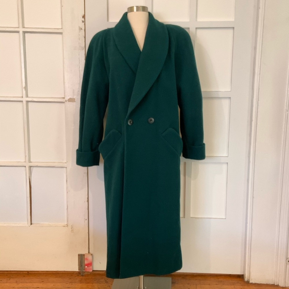 80s Donnybrook Green Double-breasted winter coat